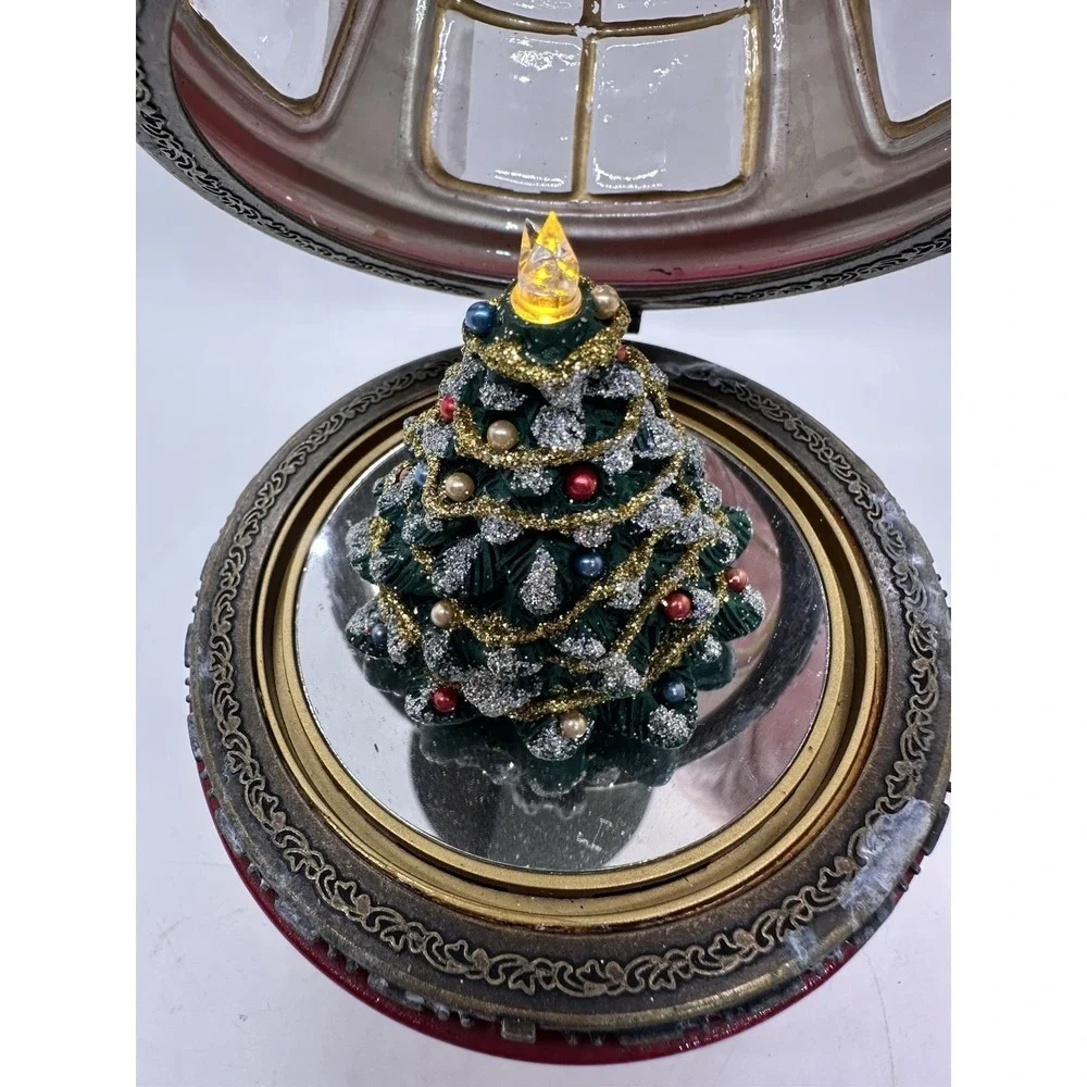 Mr Christmas Musical Lighted Rotating Tree Ornament Box Red Holiday‎ Decor